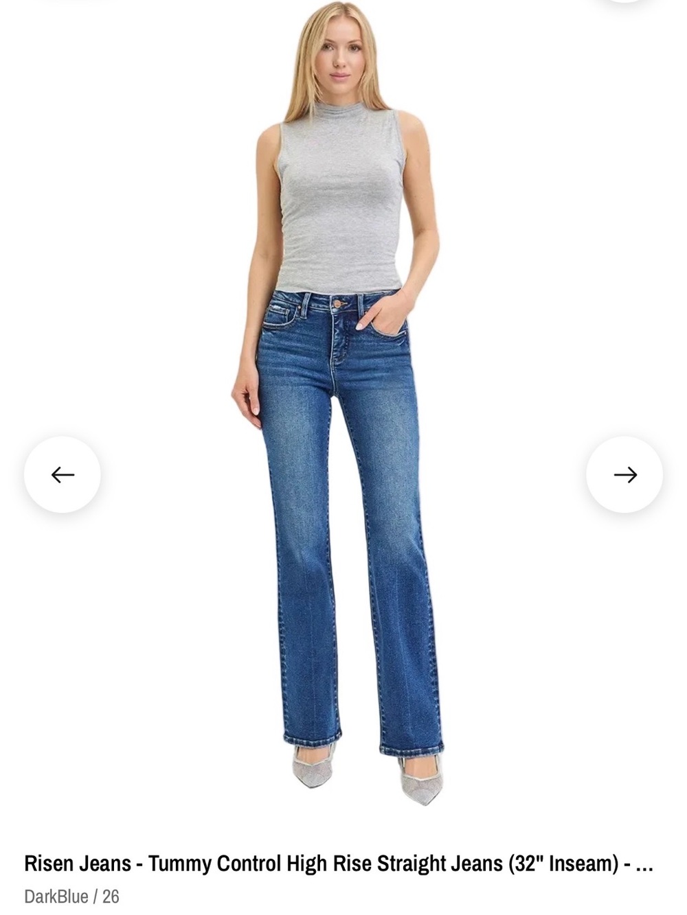 Risen Jeans - Tummy Control High Rise Straight Jeans - size 5/27